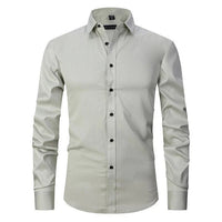 Herren Langarm Button Down Business Hemd mit Knopfverschluss in Grüner Tee