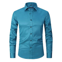 Herren Langarm Button Down Business Hemd mit Knopfverschluss in Hellgrün