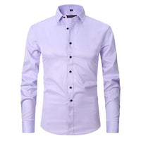 Herren Langarm Button Down Business Hemd mit Knopfverschluss in Helllila