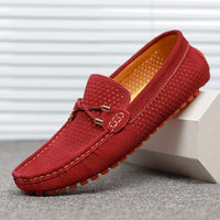Herren Loafer Braun Mit Arch Support – Orthopädische Slip-On Schuhe Für Komfort Und Stil in Rot