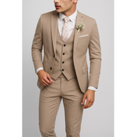 Viktor | Herren Dreiteiliger Anzug Elegant Business Festlich Zeitlos in Khaki