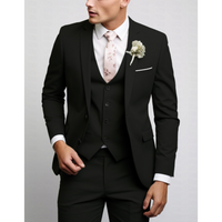 Viktor | Herren Dreiteiliger Anzug Elegant Business Festlich Zeitlos in Schwarz