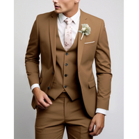 Viktor | Herren Dreiteiliger Anzug Elegant Business Festlich Zeitlos in Braun