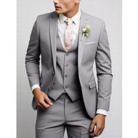 Viktor | Herren Dreiteiliger Anzug Elegant Business Festlich Zeitlos in Hellgrau