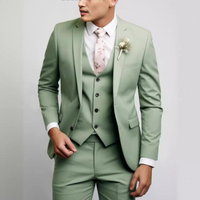 Viktor | Herren Dreiteiliger Anzug Elegant Business Festlich Zeitlos in Hellgrün