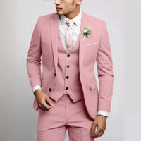 Viktor | Herren Dreiteiliger Anzug Elegant Business Festlich Zeitlos in Hellrosa