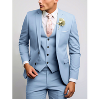 Viktor | Herren Dreiteiliger Anzug Elegant Business Festlich Zeitlos in Hellblau