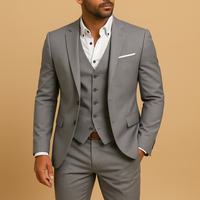Sebastian | Herren Dreiteiliger Anzug Klare Linien Elegant Modern Business in Grau