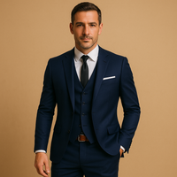 Sebastian | Herren Dreiteiliger Anzug Klare Linien Elegant Modern Business in Marineblau