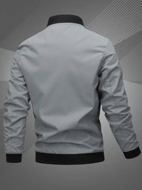 Herrenjacke Bomberjacke Regular Fit mit Baseballkragen – Lässige Collegejacke für Freizeit und Sport in Space Grau