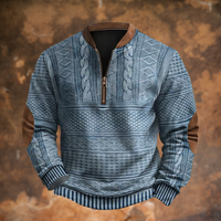 Herrenjacke Klassisch Winterjacke Mit Reißverschluss & Warmem Innenfutter Für Kalte Tage – Ideal Für Freizeit Und Outdoor in Blau