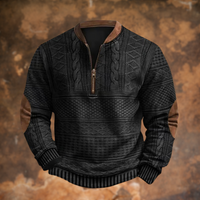 Herrenjacke Klassisch Winterjacke Mit Reißverschluss & Warmem Innenfutter Für Kalte Tage – Ideal Für Freizeit Und Outdoor in Schwarz