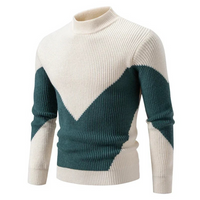 Herrenpullover Mit Modernem Geometrischem Muster – Stilvoller Langarm-Pullover Für Komfort An Kühlen Tagen in Weißer Diamant
