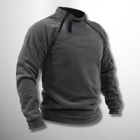 Herrenpullover Viertelzip mit Stehkragen für Frühling – Moderner Stil und Komfort für den Alltag in Dunkelgrau