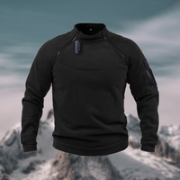 Herrenpullover Viertelzip mit Stehkragen für Frühling – Moderner Stil und Komfort für den Alltag in Schwarz