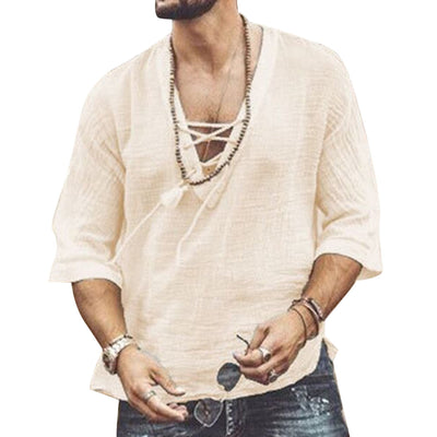 Fudus | Atmungsaktives Hemd Mit Schnüren Für Männer