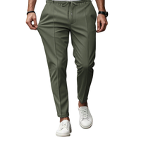 Stefan | Herren Elegante Hose Smart Flexibler Bund Business Komfort in Dunkelgrün