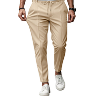 Stefan | Herren Elegante Hose Smart Flexibler Bund Business Komfort in Khaki