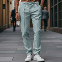 Stefan | Herren Elegante Hose Smart Flexibler Bund Business Komfort in Blau
