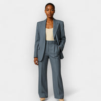 Marlène | Damen Hosenanzug Gerade Passform Elegant Business Modern in Blau