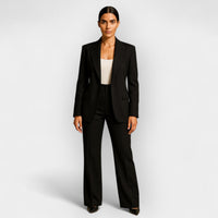 Marlène | Damen Hosenanzug Gerade Passform Elegant Business Modern in Schwarz