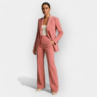 Marlène | Damen Hosenanzug Gerade Passform Elegant Business Modern in Rosa