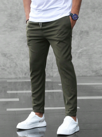 Nico | Herren Stretchhose Schick Bequem Komfort Business Casual in Armeegrün