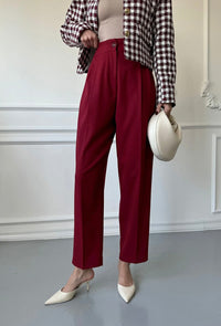Vera | Klassische Slim-Fit Anzughose in Rot
