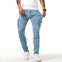 Bequeme Stretch Cargohose Herren in Blau