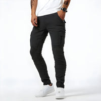 Bequeme Stretch Cargohose Herren in Schwarz