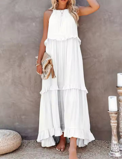 Ärmelloses Sommerkleid wit Bauchabdeckung