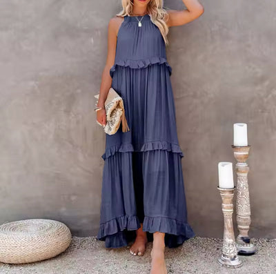 Ärmelloses Sommerkleid wit Bauchabdeckung