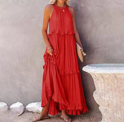 Ärmelloses Sommerkleid wit Bauchabdeckung