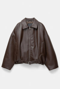 Claire | Damen Lederjacke Viral Trend Urban Statement Modern Robust in Braun