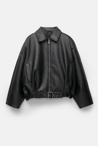 Claire | Damen Lederjacke Viral Trend Urban Statement Modern Robust in Schwarz