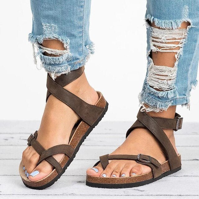 Fauxa | Stilvolle Sandalen mit Kunstleder und Schnalle