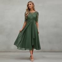 Yara - Elegantes Chiffon-Midikleid in Grün