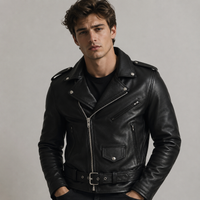 Brandon - Herren-Motorradjacke mit vielen Taschen in Schwarz