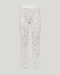 Isabelle | Damen Spitzenhose Elegant Feminin Festlich Abend Modern in Weiß