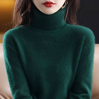 Letizia - Stilvoller Rollkragenpullover in Militärgrün