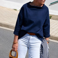 Sofia - Elegant geschnittenes Damenoberteil mit lässiger Passform in Marineblau