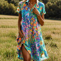 Carrie - Elegantes Boho-Kleid in Hellblau