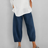 Alethea - Bequeme, locker geschnittene Sommerhose in Dunkelblau