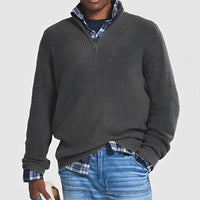 Sean - Herrenpullover mit Reißverschluss in Grau
