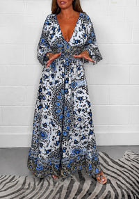 Rosanna - Luftiger gemusterter Overall in Blau