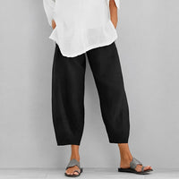 Alethea - Bequeme, locker geschnittene Sommerhose in Schwarz