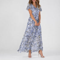 Lea - Ein vielseitiges Blumen-Midikleid für jede Gelegenheit in Violett