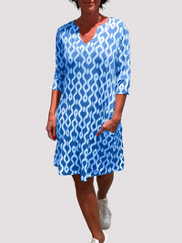 Jazmin - Lässiges Midikleid mit Rüschen in Blau