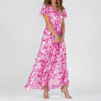 Lea - Ein vielseitiges Blumen-Midikleid für jede Gelegenheit in Rosa