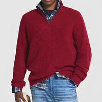 Sean - Herrenpullover mit Reißverschluss in Rot